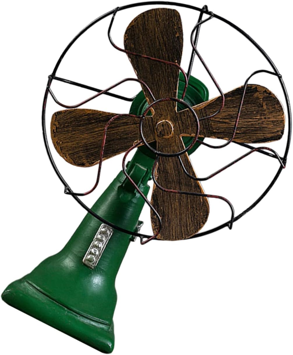 Alipis Vintage Style Desk Fan Ornament Retro Tabletop Decoration for Home Office Unique Adornment Sturdy Base for Photography Landscapes