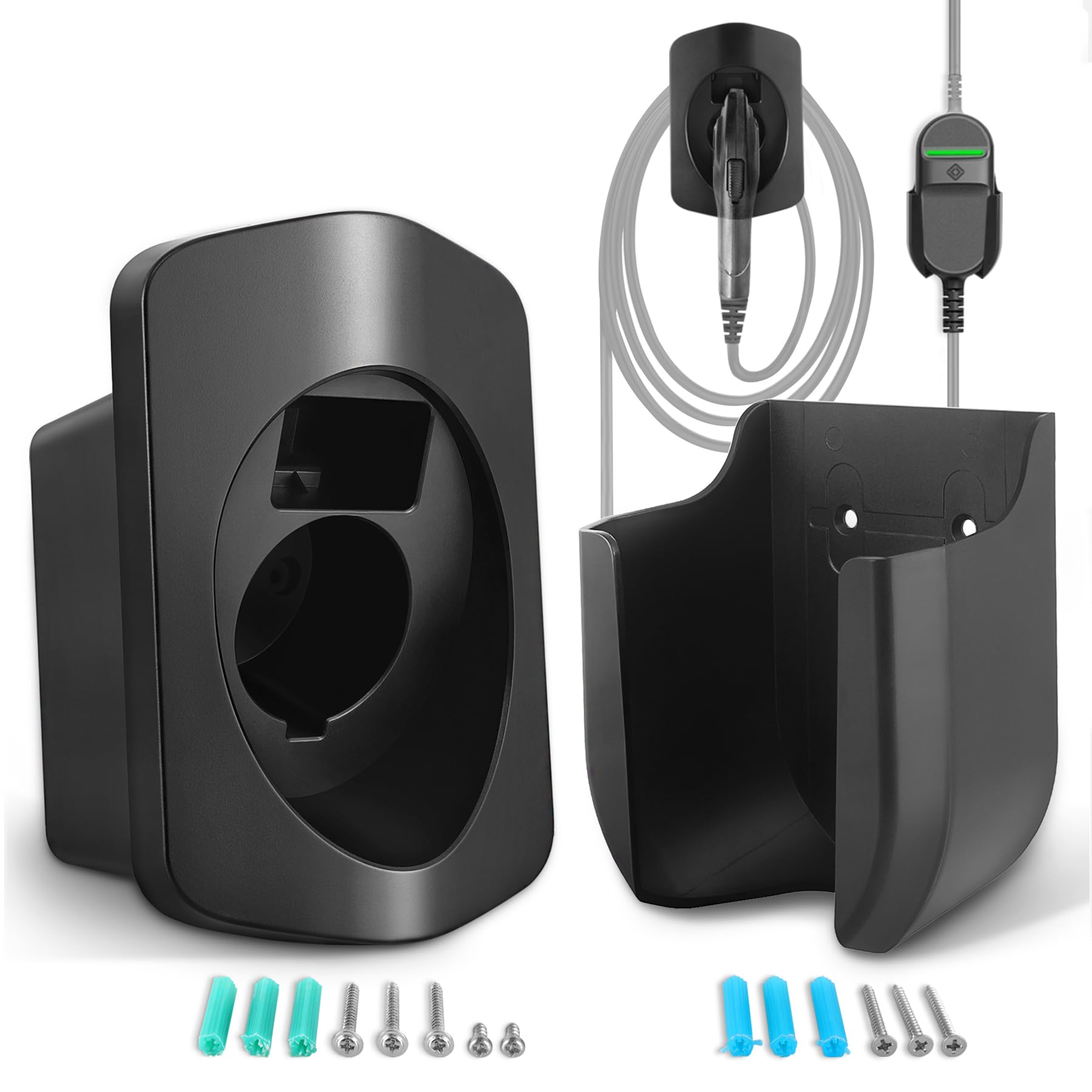Charger Cable Organizer Holder Wall Mount Designed for Rivian R1T/R1S Portable Charger with Controller Bracket