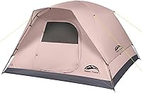 HappyTravel 4-Person Waterproof Dome Tent with Rainfly - Easy Clip Setup, 61" Headroom, Portable for Camping Hiking Backpacking