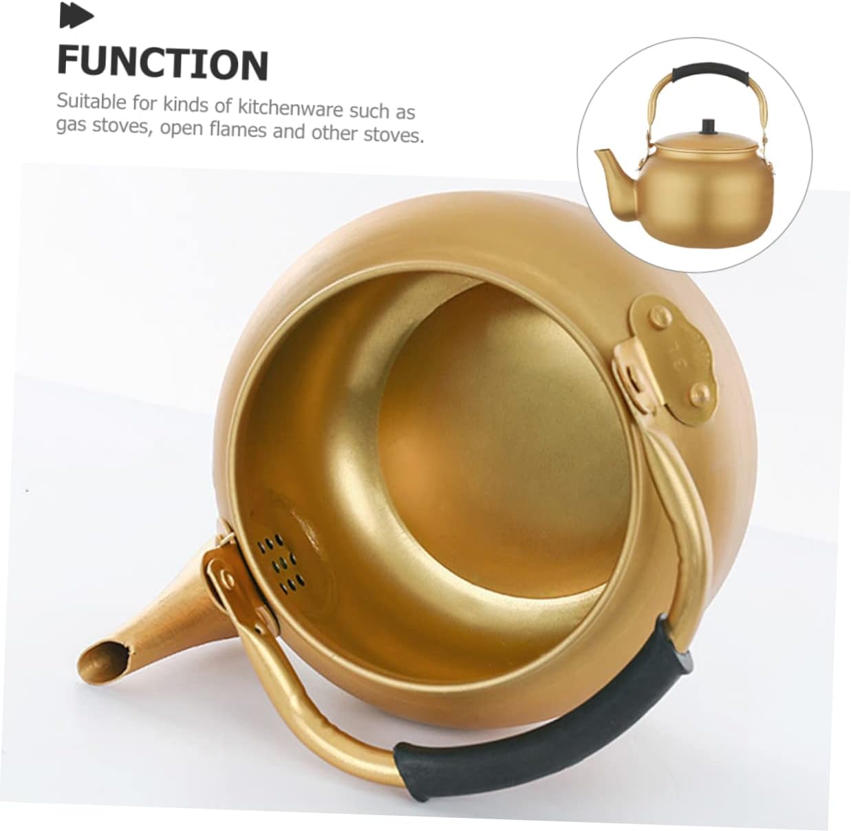 Ciieeo Thickened Korean Style Aluminum Water Kettle Reusable Boiling Teapot for Gas Electric Induction Stove Rapid Heating Pot for Restaurant and Home Use