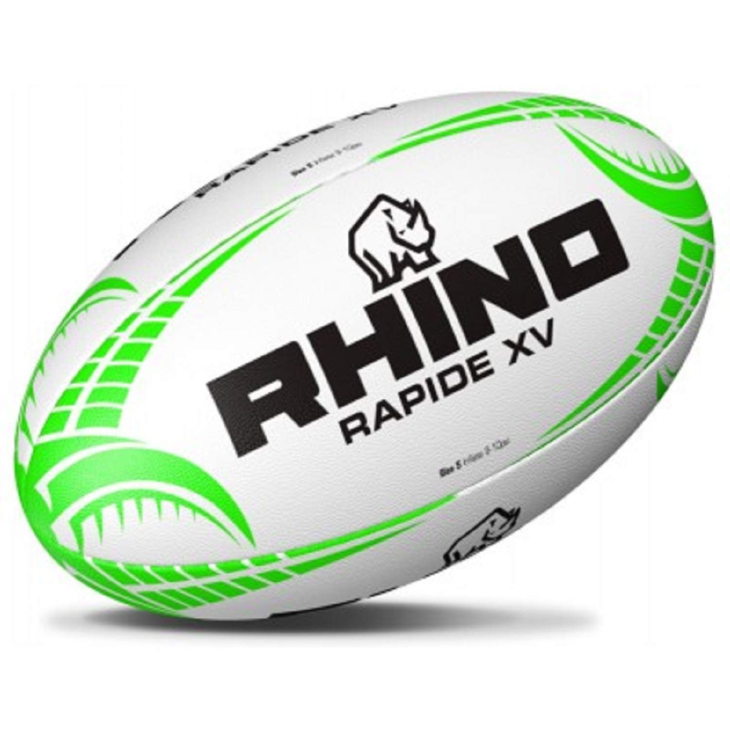 New 2020 RHINO RUGBY BALL RAPIDE WHITE XV - Training Ball - Sizes 3, 4, 5 - Multipacks (Size 4, 1 Ball)