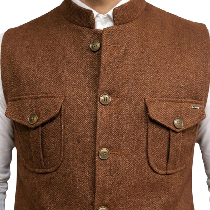 GLONEX Men's Nehru Jacket Waistcoat - Image 5