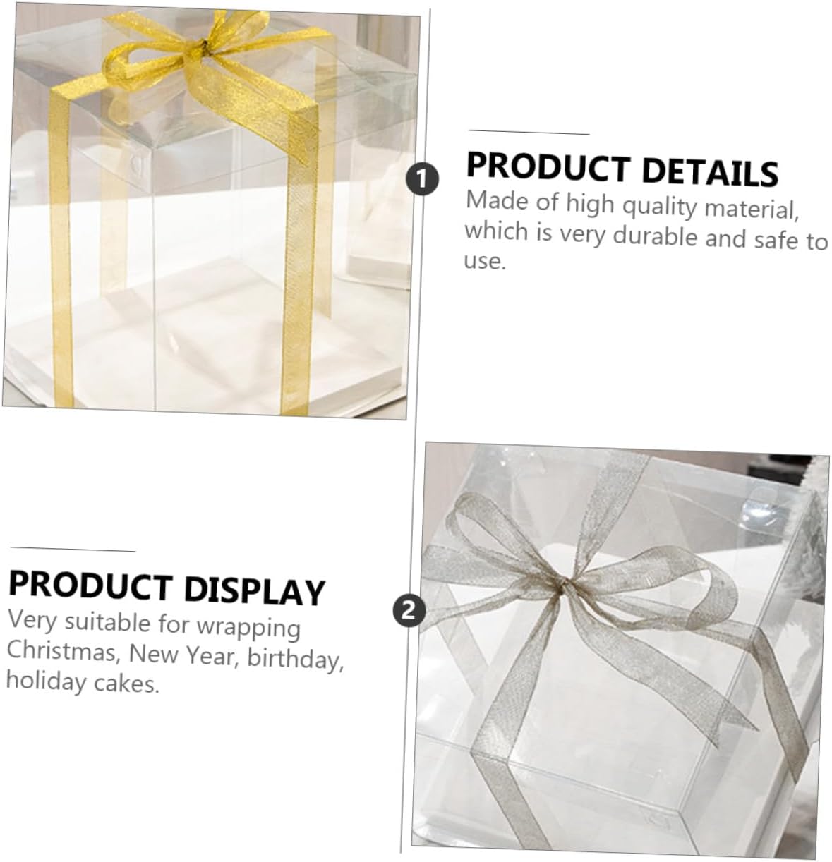 BESPORTBLE 5pcs 8-inch Cake Wrapping Boxes, Single Layer Food Packaging Containers with Lid, Baking Cake Storage for Birthday and Use