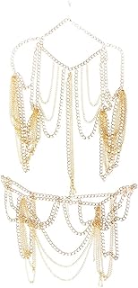 Dovewill レディース ハーネス ボディチェーン ウエストチェーン ネックレス ビーチ ビキニ ジュエリー ゴールド