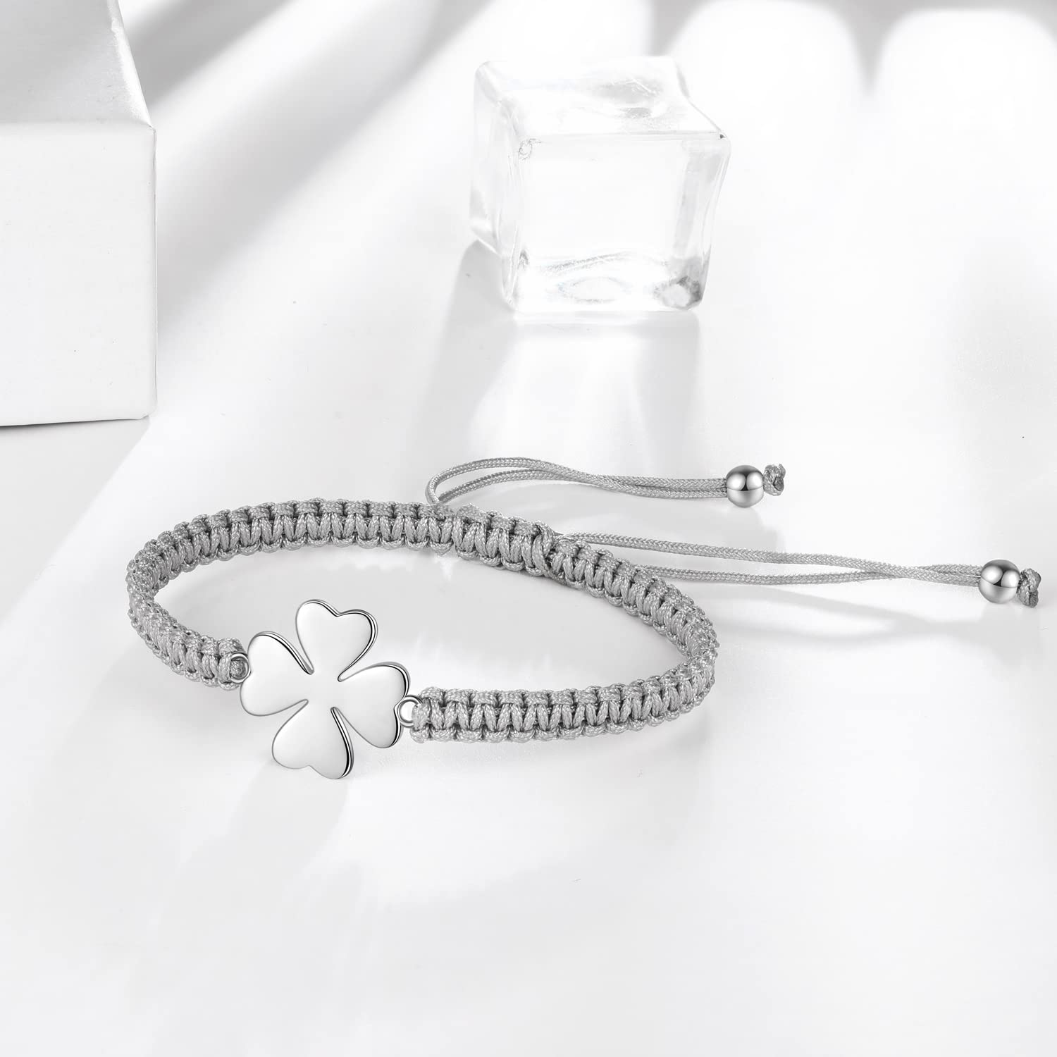 Jrêveinfini Bracelet Femme Argent 925 Trèfle à 4 Feuilles – Porte-Bonheur Élégant pour Femme et Fille, Idée Cadeau Anniversaire Fête des Mères