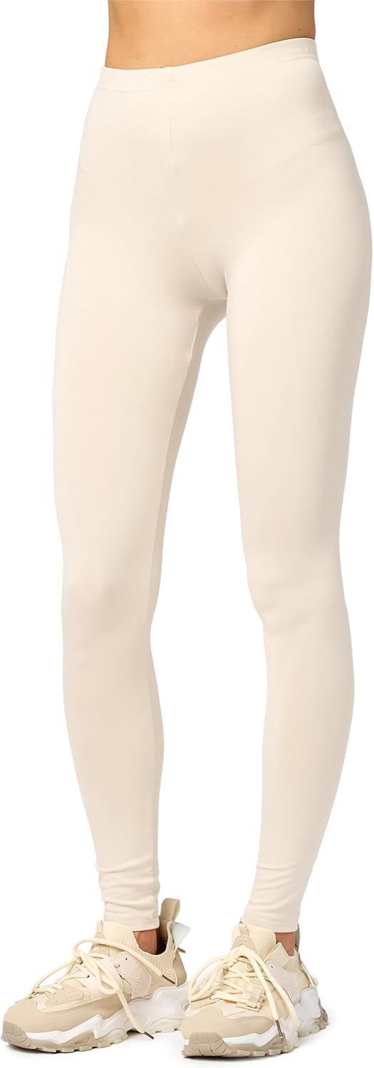 Merry Style Leggings Lunghi Donna in Viscosa con Elastan Ampia Pantaloni Donna Banda Elastica Leggins per Casa Palestra Tempo Libero MS10-143