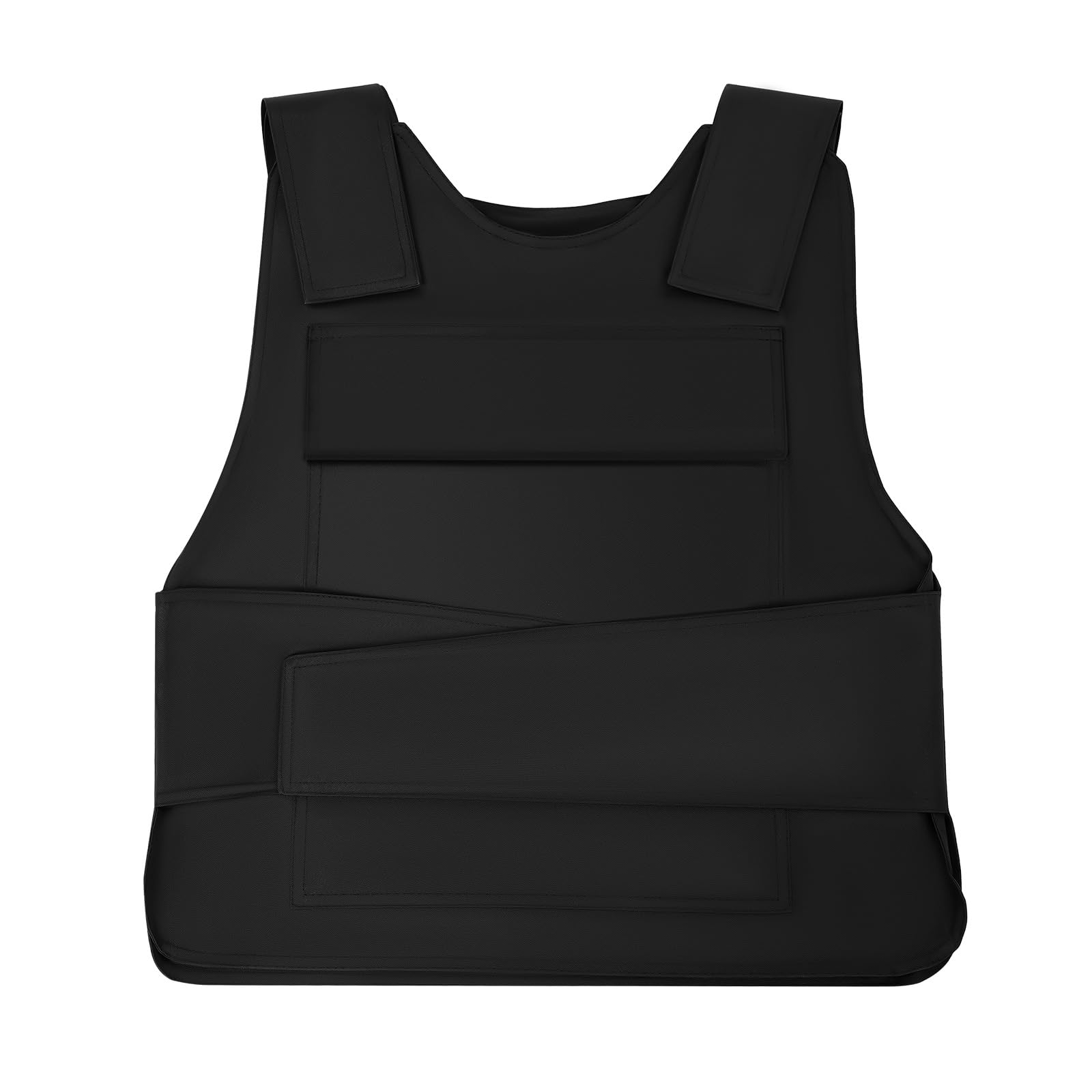 55 x 53CM Stichschutzweste Herren, 600D Nylon Manganstahl Schwarz Körperpanzer Anti-Messerstech Sicherheitsweste mit Aufbewahrungstasche Paar Handschuhe für Polizei Wachschutz Bauarbeiter