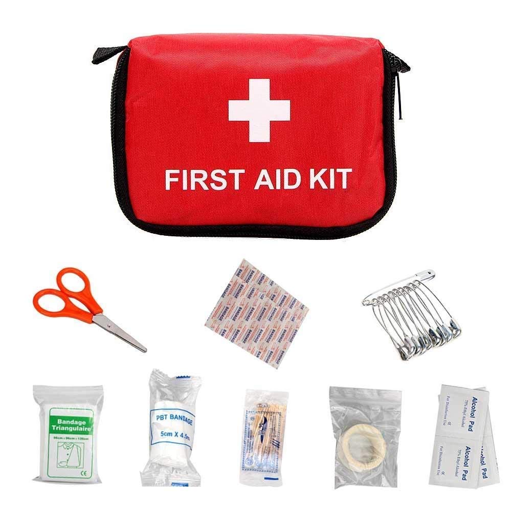 Kit de primeros auxilios de emergencia para el hogar, coche, viajes, camping, lugar de trabajo, oficina, supervivencia, al aire libre, pequeño, compacto, multiusos