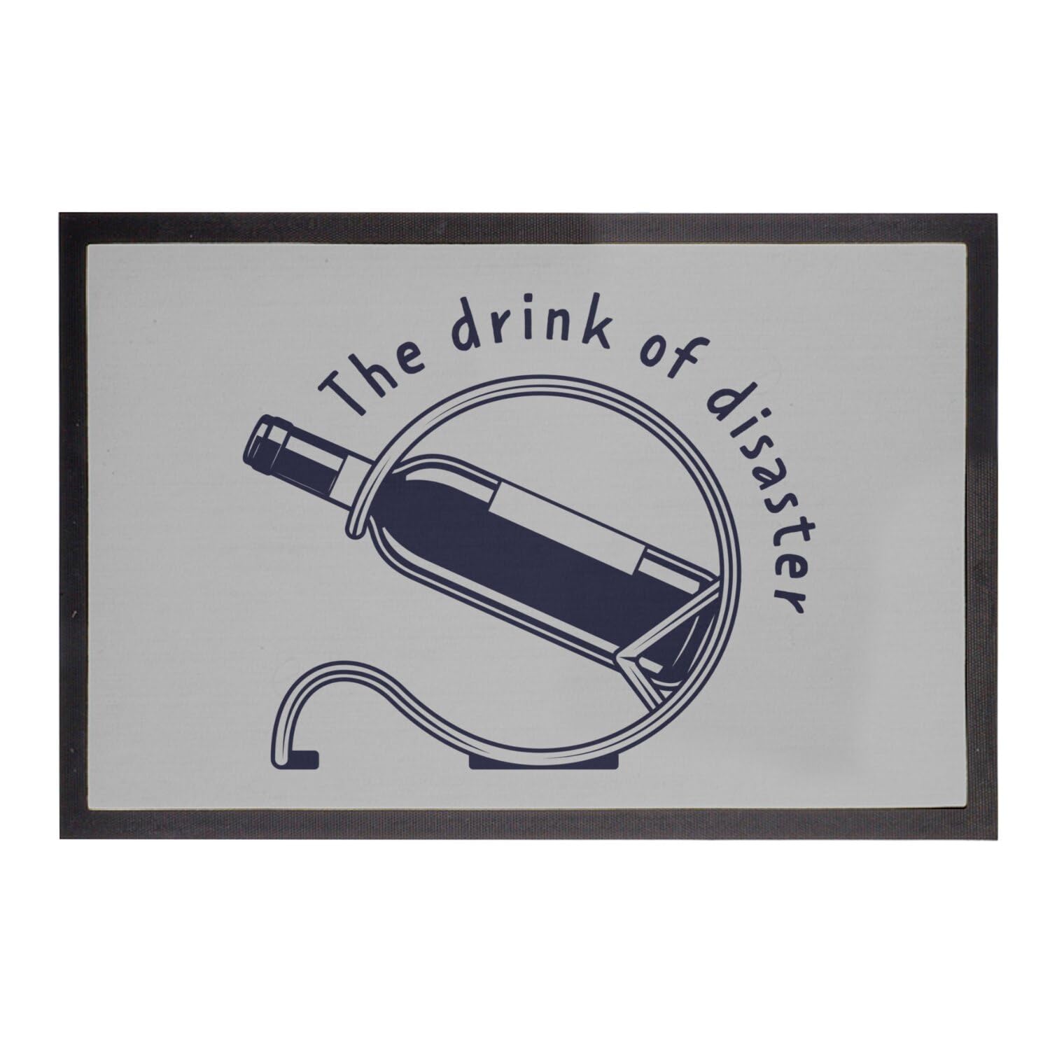Paillasson gris humour wine bottle 75x50cm, tapis grattant grand format robuste