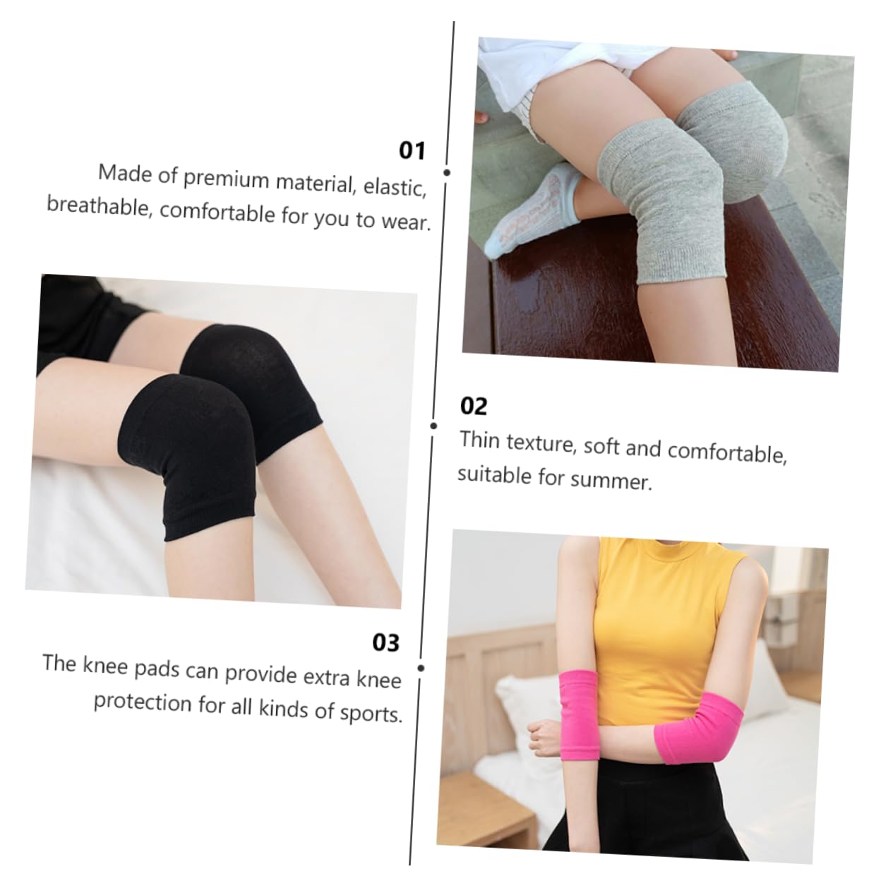 FRCOLOR 6 Pair 12pcs Crawling Pads Running Brace Elastic Running Brace Pads for Pads for Sports Protective Kneepad Brace for Sports Cotton