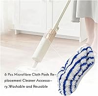 Vista 4 de 1 juego de almohadillas de tela de microfibra compatible con Rowenta Clean&Steam ZR005801 limpiador reutilizable