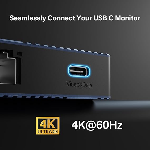 ACASIS Dual Monitor Docking Station, HDMI 4K @ 60 Hz, 14 in 1 Laptop Slot, 10 Gbit/s (USB-C Video + Data, 3 x USB C, USB A) Ethernet, 100 W PD, SD/TF, 3.5 mm Audio, Black