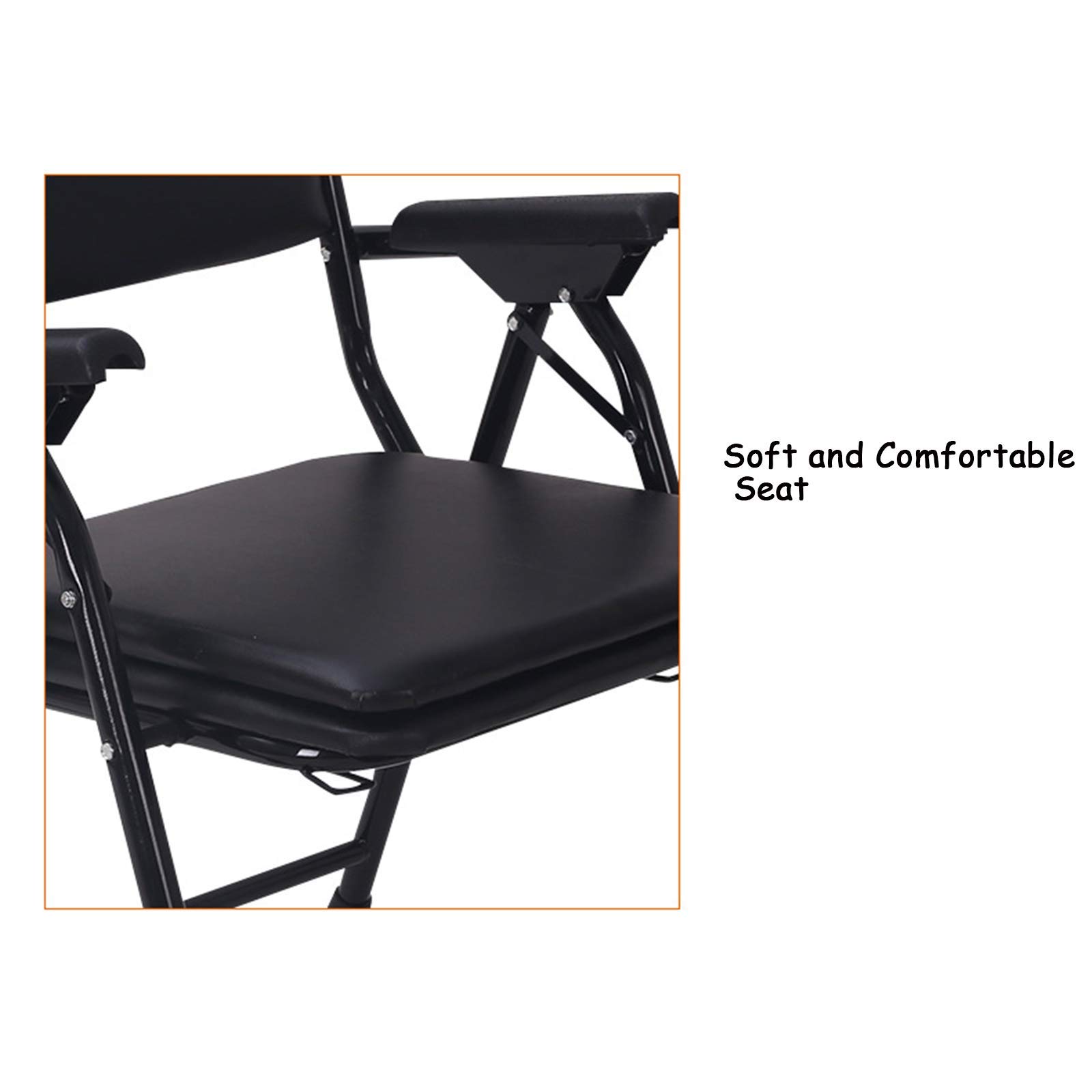 Krzesło Commode Wielofunkcyjne składane krzesło toaletowe ze stali nierdzewnej z oparciem, ergonomiczne siedzisko dla osób starszych, niepełnosprawnych i kobiet w ciąż(