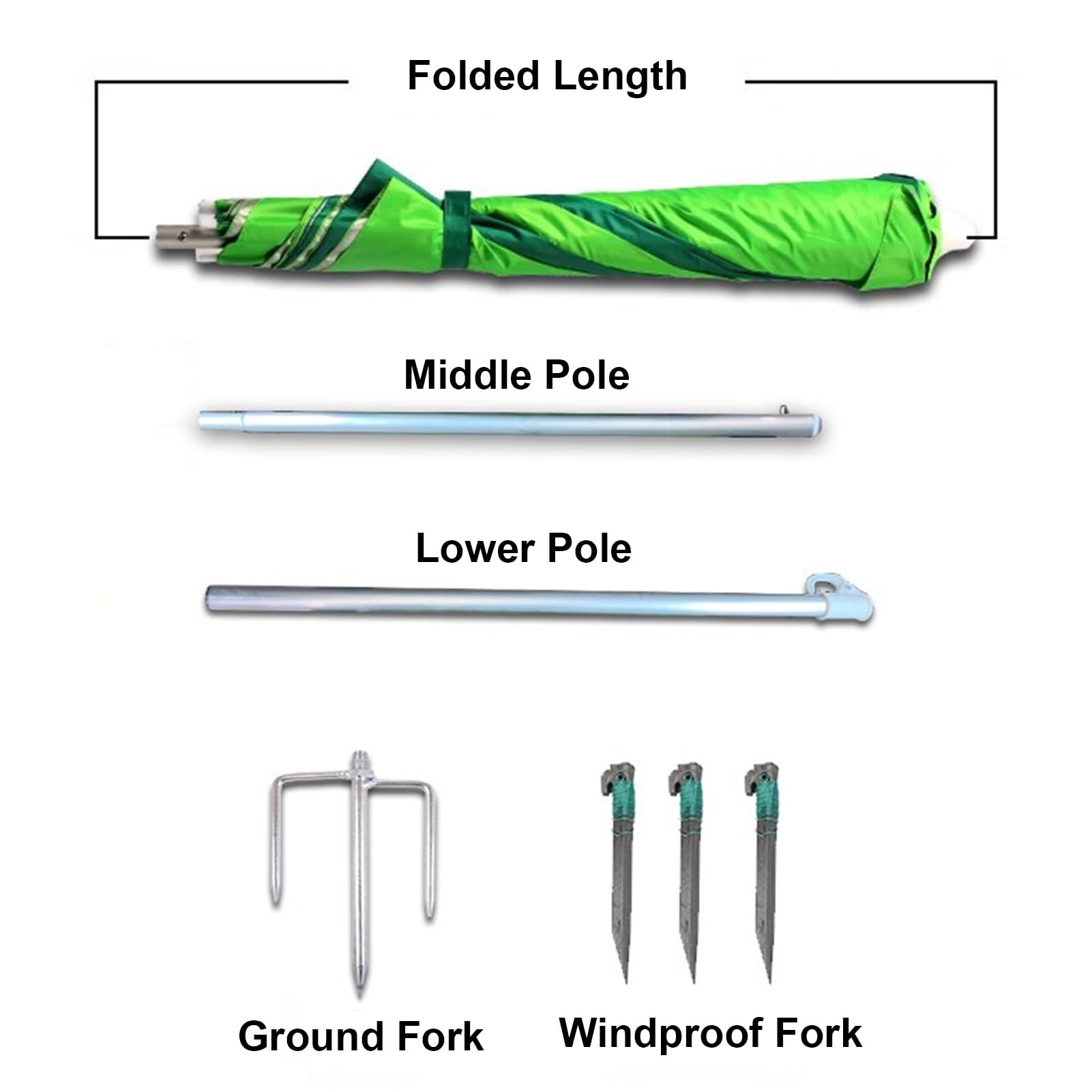 6,5/7,2-Stopowy Parasol Wędkarski, Przenośny Parasol Plażowy Z Obrotem 360°, Paskowany Parasol Ogrodowy Na Kemping, Pikniki I Imprezy,220cm/7.2ft
