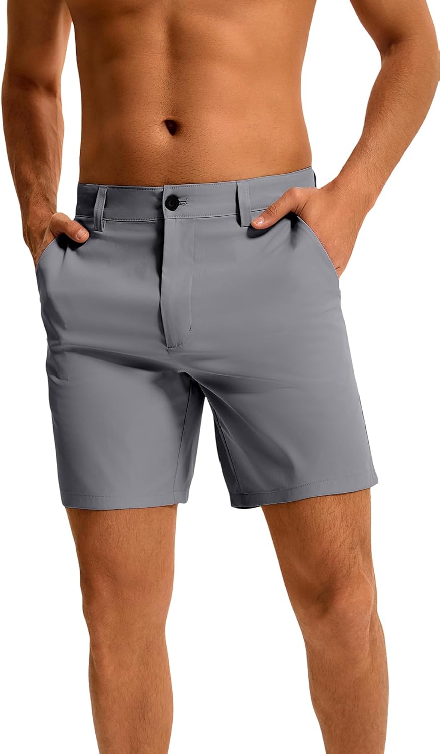 Men's Golf Shorts 7 Inch Inseam, Quick Dry Stretch, Flat Front with 5 Pockets, Lightweight Casual Work Shorts - Image 3