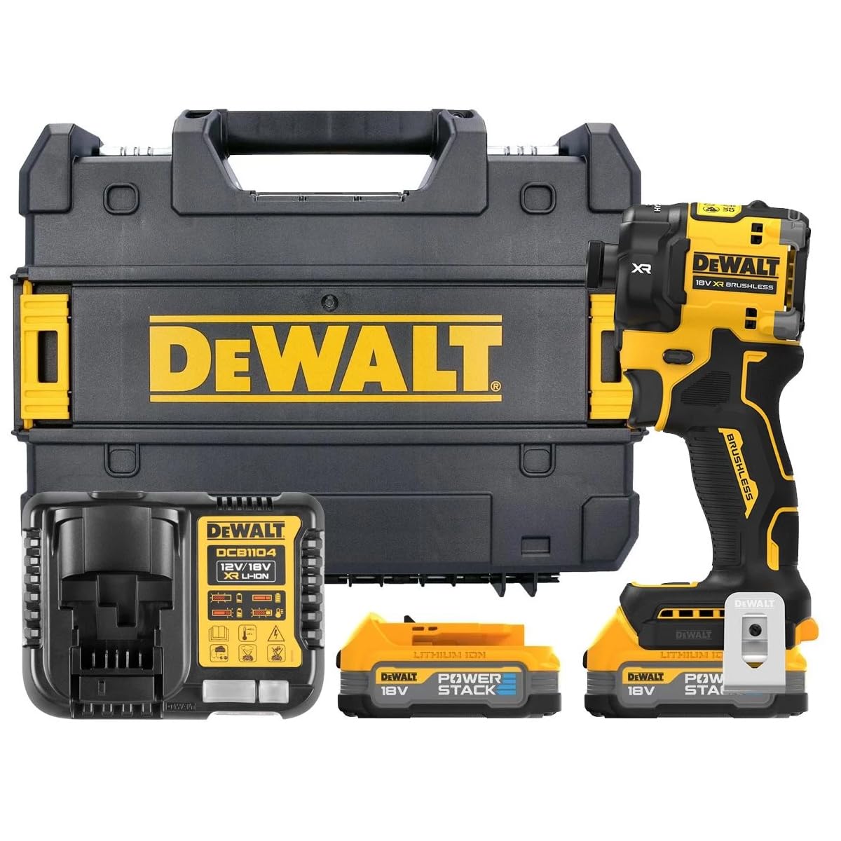 DeWalt DCF870E2T 18V XR Cordless Brushless Hydraulic Impact Driver with 2 x 1.7Ah Powerstack Batteries, Charger & TSTAK Case