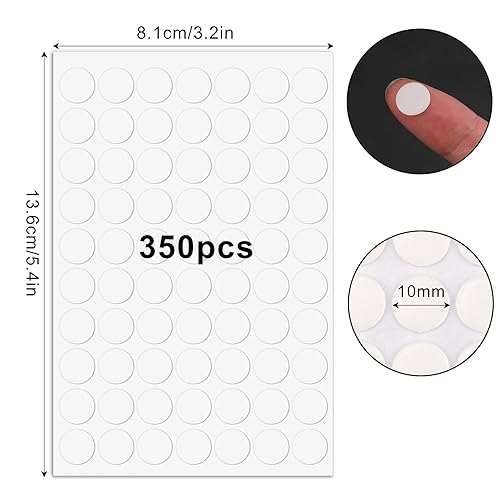 Miniatura 2 de BUSOHA 350 PCS Double Sided Adhesive Dots, 20mm New Clear Removable Sticky Adhesive Putty,Round Sticky Tack Adhesive Poster Tacky Putty for Wall