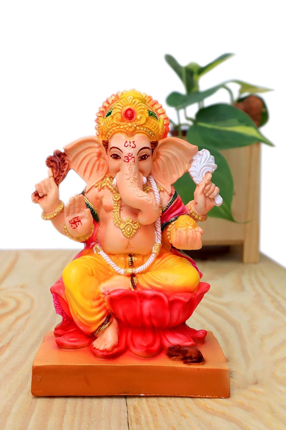Statue de Ganesha en polymarbre et objet déco Seigneur Ganapathi pour la maison