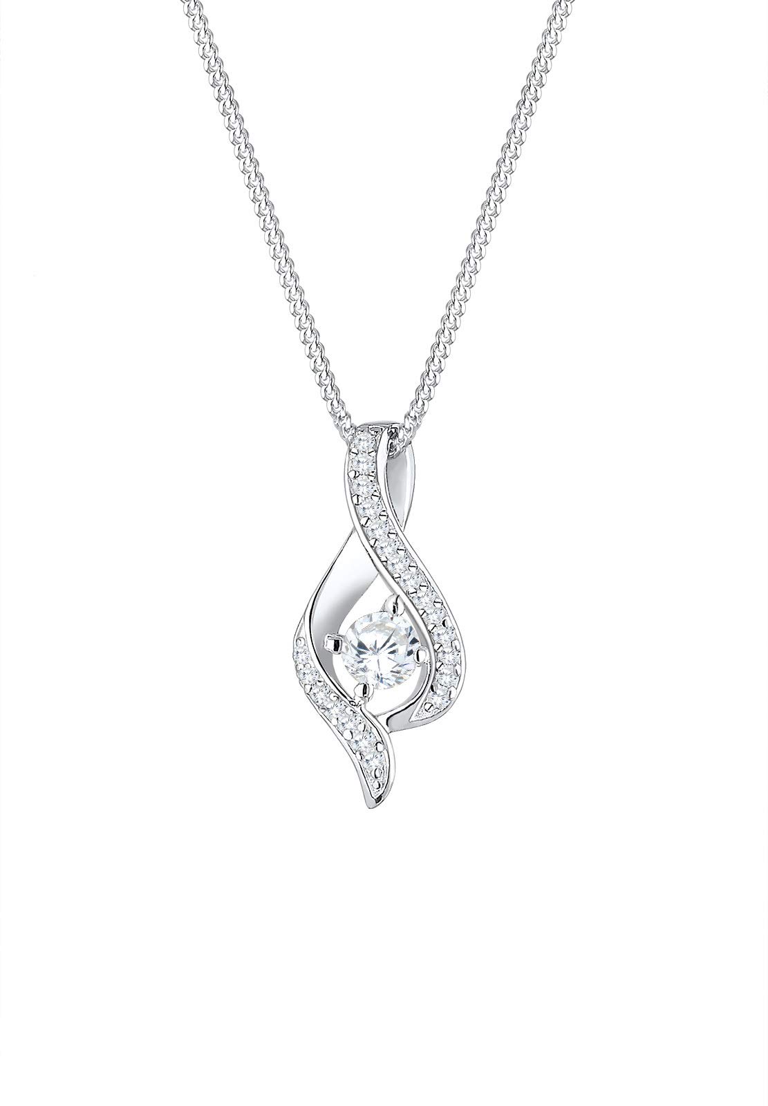Elli Women Necklace 925 Sterling Silver Zirconia Necklace Length 45cm 0105620216