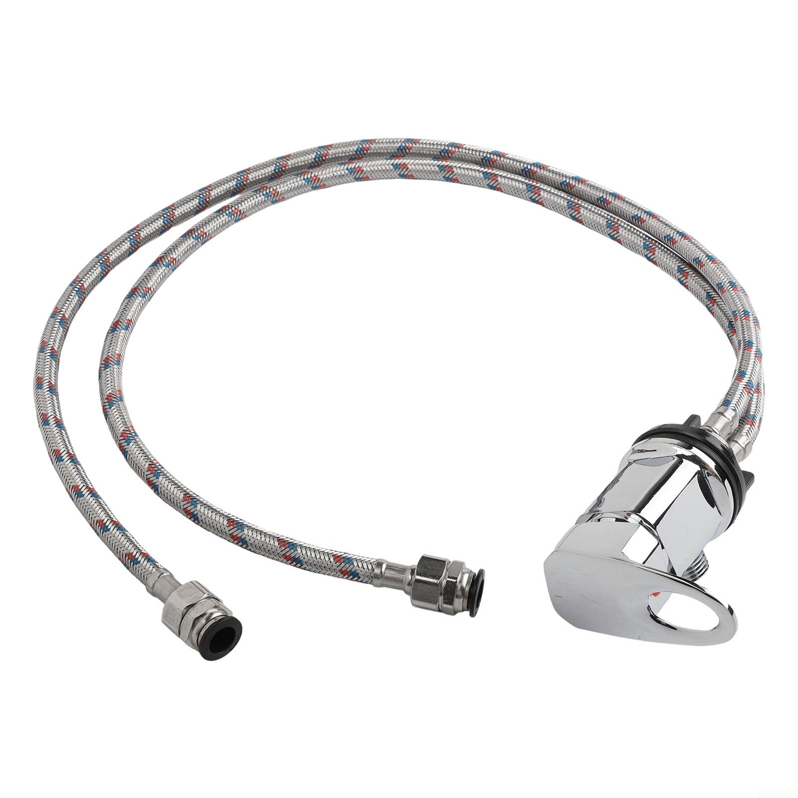 Robinet mitigeur de douche avec queues de 800 mm en acier inoxydable effet chromé à levier unique pour système de pompe sous pression pour camping-car, camping-car, installation compacte