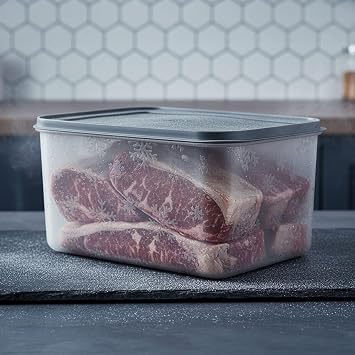 Deconox No Frost Silicone Soft Closed Storage Container Freezer and Freezer Storage Container 3150 ml, No Frost Storage Container with Lid 3150 Ml, Deep Freezer Storage Container 3150 Ml