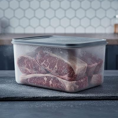 Deconox No Frost Silicone Soft Closed Storage Container Freezer and Freezer Storage Container 3150 ml, No Frost Storage Container with Lid 3150 Ml, Deep Freezer Storage Container 3150 Ml