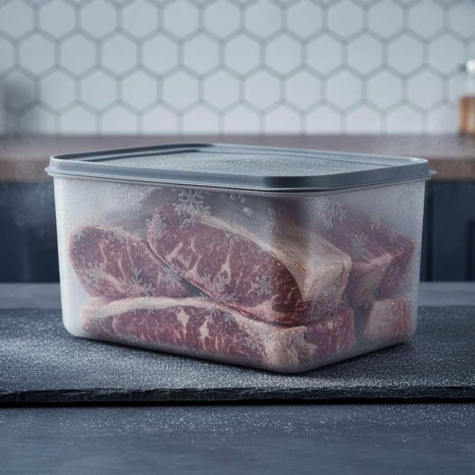 Deconox No Frost Silikon Yumuşak Kapalı Saklama Kabı Dondurucu ve Buzluk Saklama Kabı 3150 ml, Kapaklı No Frost Saklama Kabı 3150 Ml, Derin Dondurucu Saklama Kabı 3150 Ml