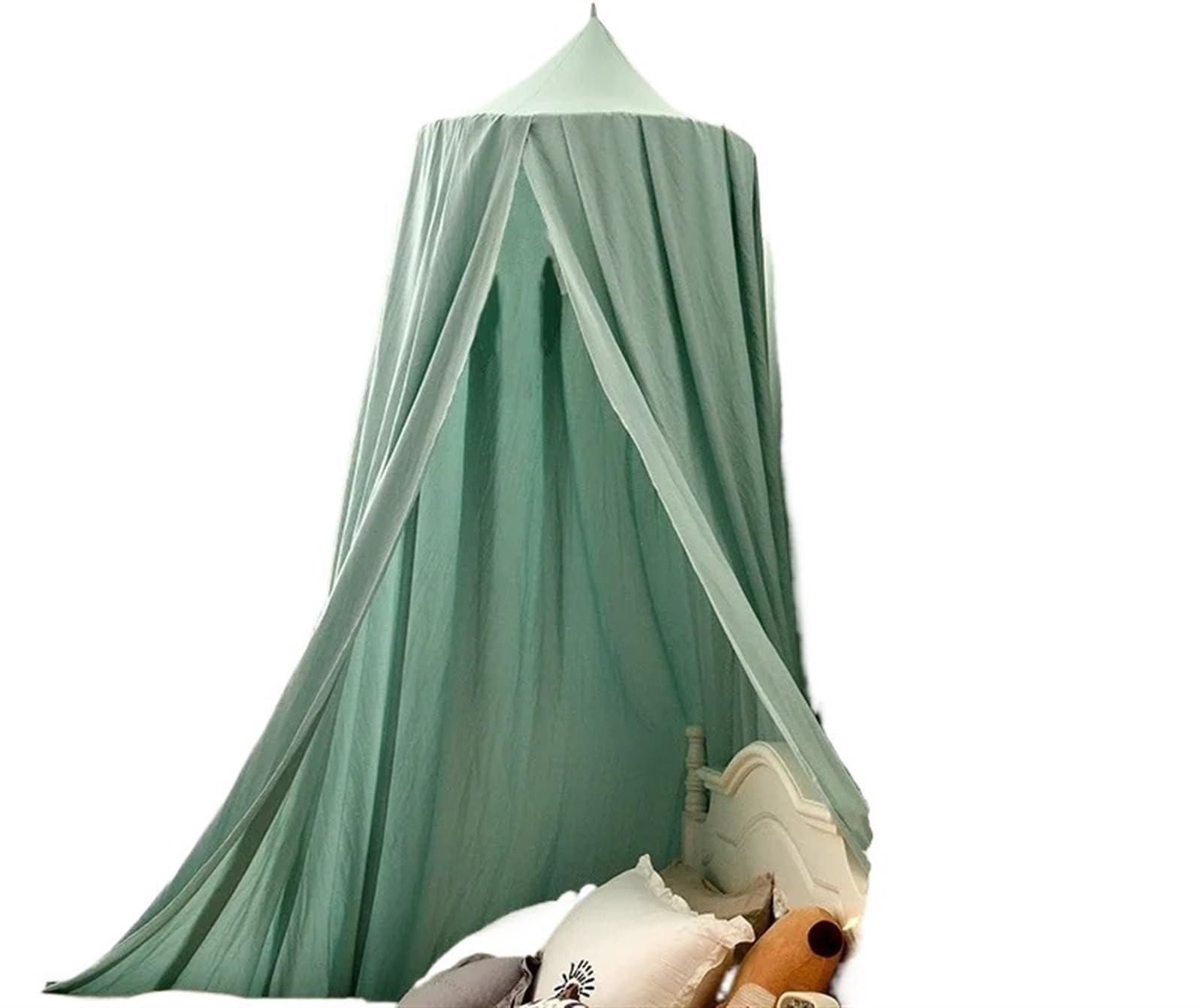 LSNNMU Mosquito Net Bed Canopy Curtain Tent Hanging Round Play Room Decor For Bed(Lake Blue)