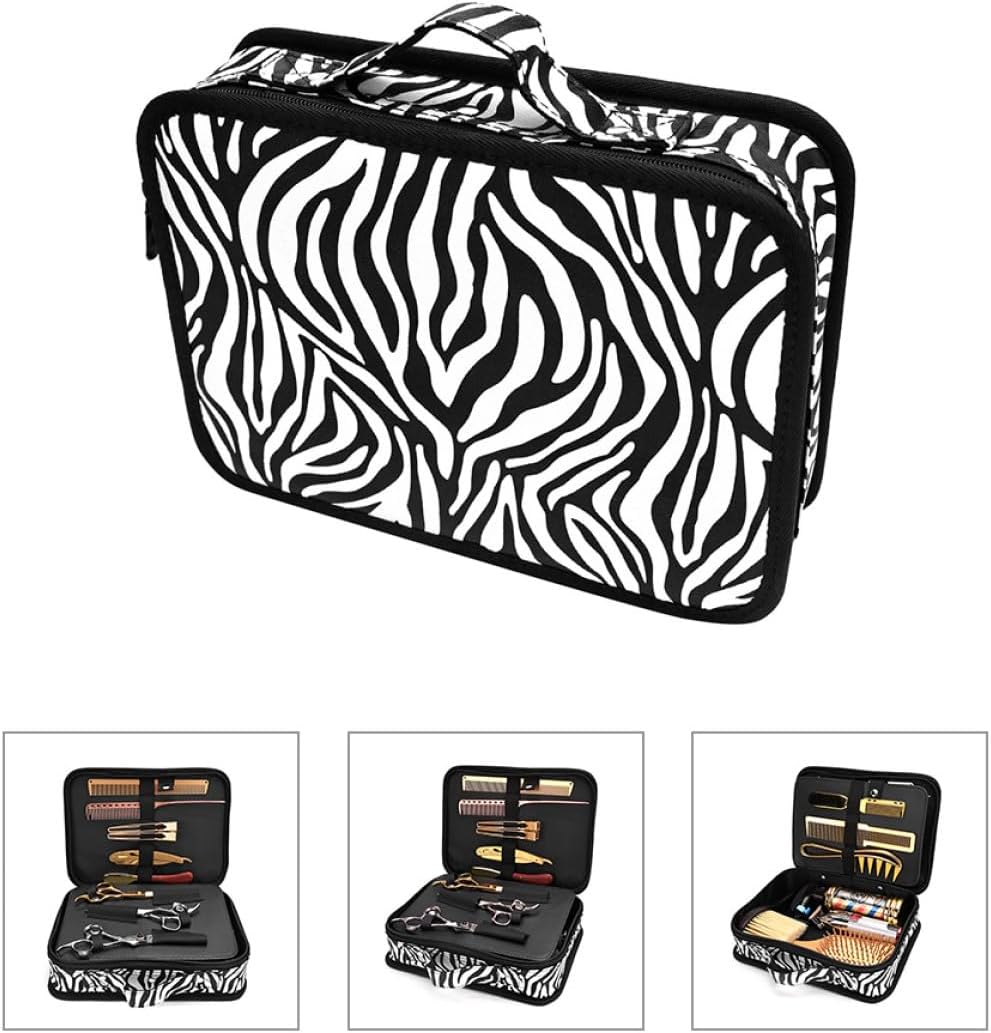 Ipetboom Barber Case Clipper Bag Hair Stylist Scissor Organizer Portable Storage Box with Textured Surface for Professional Hairdresser Use