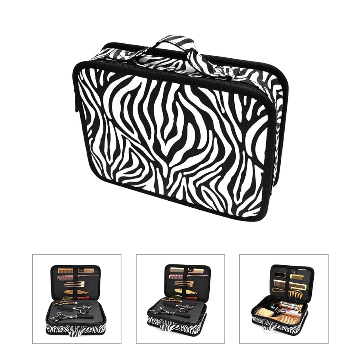 Friseurtasche Organizer für Haarschneidemaschinen Kompakter Scherenkoffer aus Robustem Material Tragbare Aufbewahrungstasche für Friseurwerkzeuge und Zubehör für Profis und