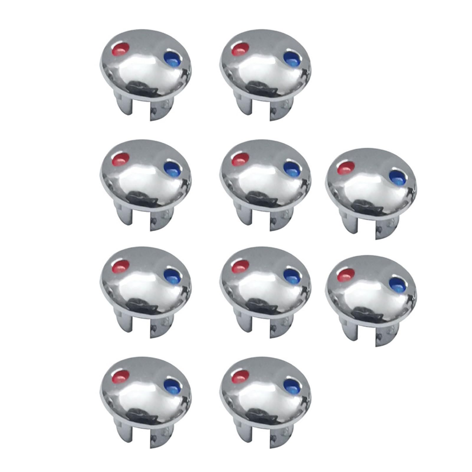 ZYCHSJXA 10pcs Faucet Handle Hot Cold Water Sign Red Blue Label Decoration Cover Kitchen Bathroom Mixer Tap Indicate for Handles(Silver)