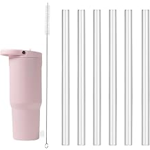 Replacement Straws Compatible with HydroJug Traveler 32 oz, 6 Pack Clear Reusable Plastic Straw Replacement with Cleaning Brush, BPA-Free Drinking Straws for Water Bottle Tumbler Accessories