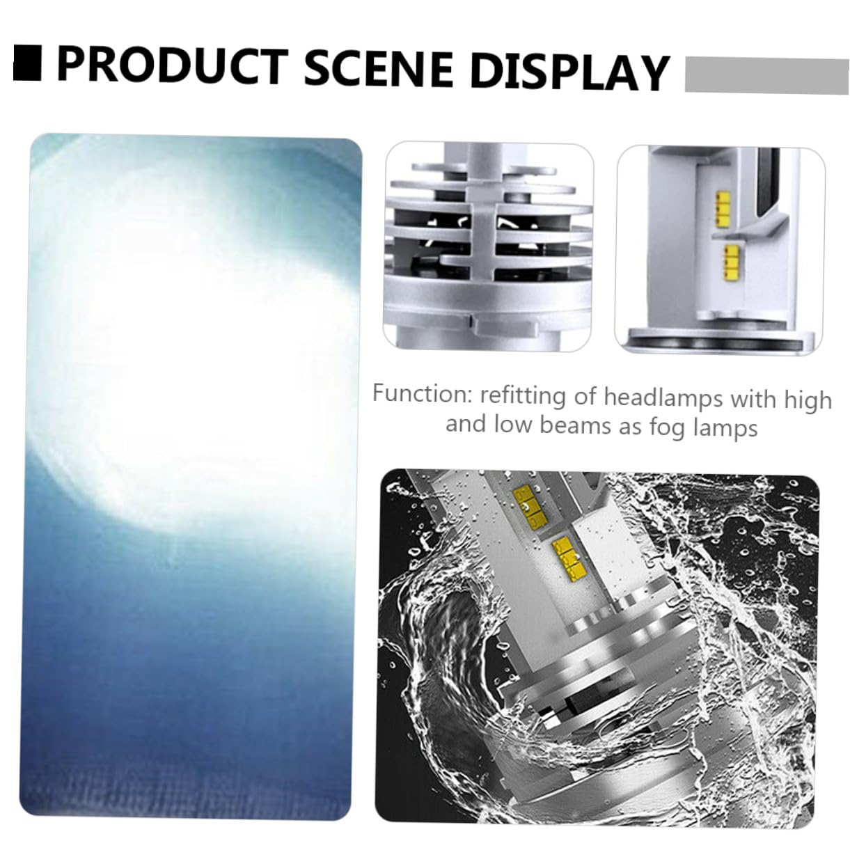 Lampadine LED per Auto Alta Luminosità 2 Pezzi Basso Consumo H4 9003 55w 5000lm 6500k in Lega di Alluminio Sinistro e Destro per Fari Anteriori