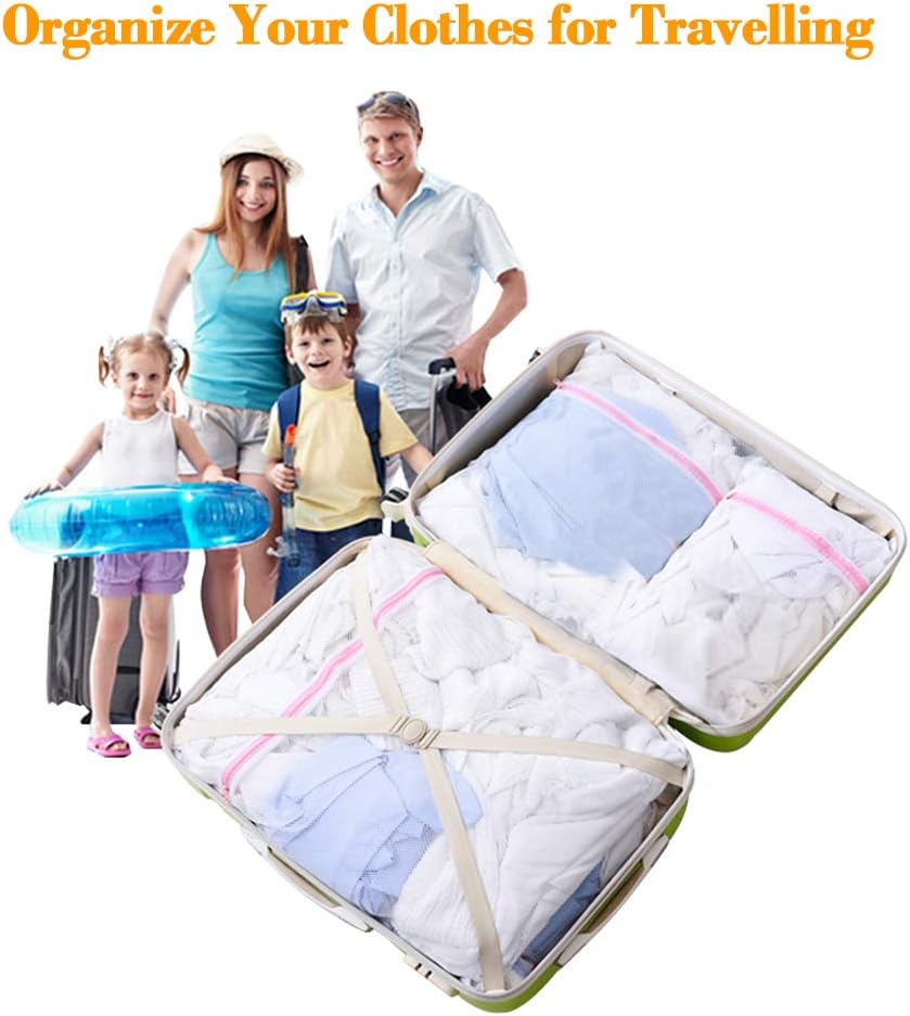 LEARJA Mesh Laundry Bag with Zipper, Washing Machine Bag for Delicates, Lingerie, Blouse, Bra, Hosiery, Stocking, Underwear, Travel Storage Organize Bags(6 Set)