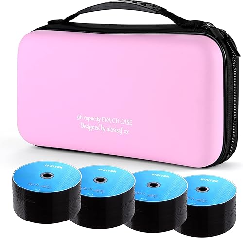 Miniatura 36 de alavisxf xx Funda para CD, funda protectora de EVA para 48 unidades, Blu-ray y DVD, portátil, con cremallera, soporte para CD, organizador de