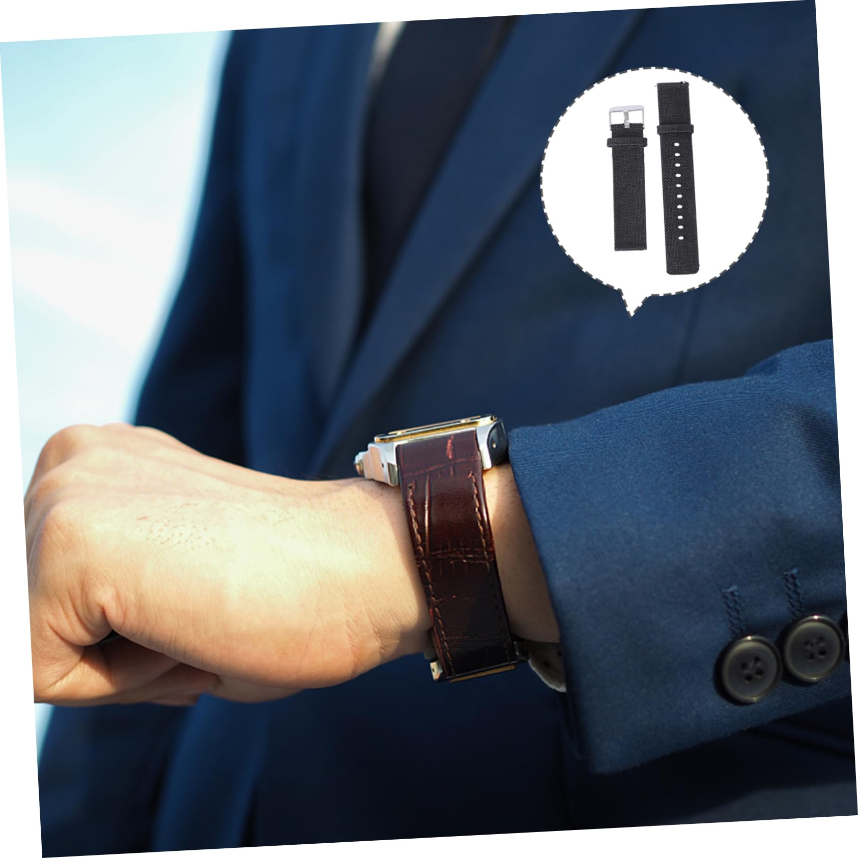 Artibetter Correa De Repuesto Para Reloj Inteligente 3 Unidades 20 Mm De Nailon De Lona ​​cómoda Y De Liberación Rápida Color Negro.