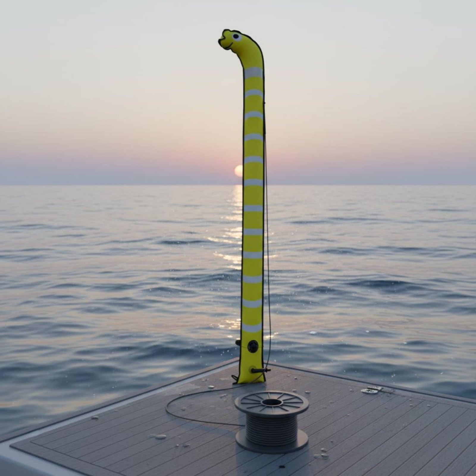 Bouée de Plongée Marqueur Surface Gonflable avec Revêtement TPU Bande Visibilité et Gonfleur Manuel Adapté à Plongée Scuba Loisirs Nautiques Sécurité