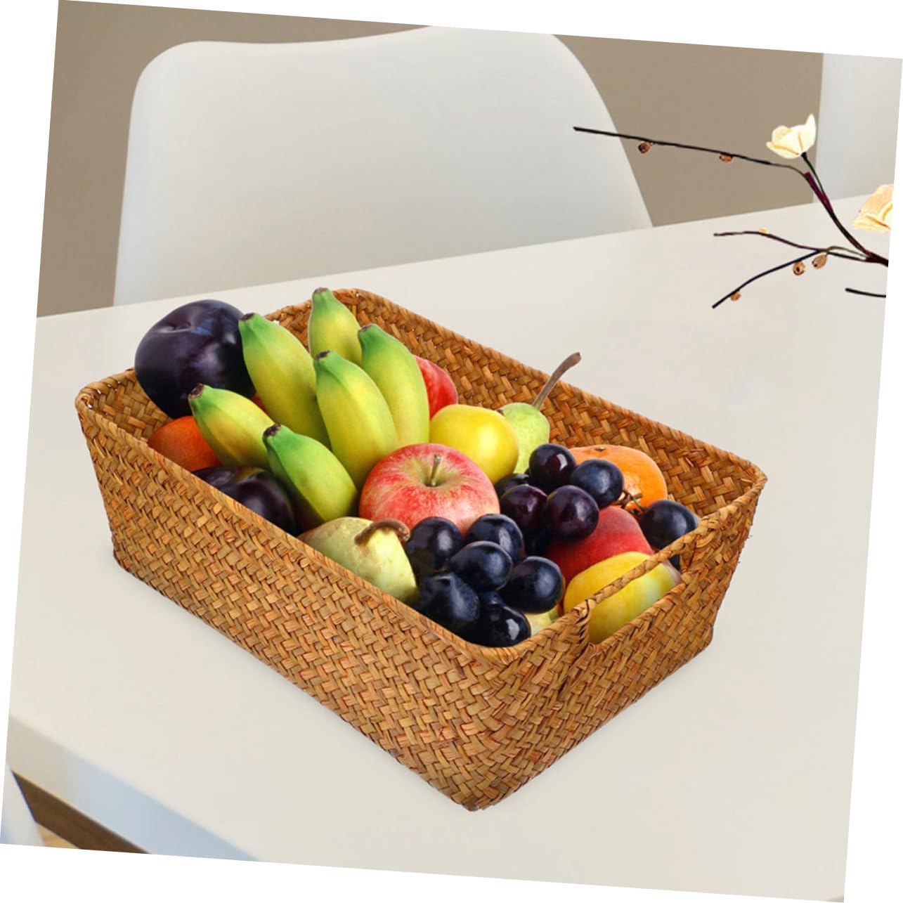 CHILDWEET 2pcs Wicker Baskets Bread Baskets for Serving Woven Storage Rustic Kitchen Decor