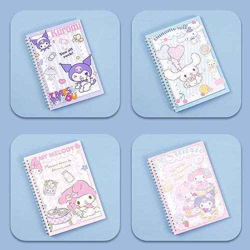 Miniatura 7 de Lindo cuaderno de espiral, cuaderno de espiral púrpura A5, cuadernos de espiral para la escuela, cuaderno de composición con rayas anchas, cuaderno