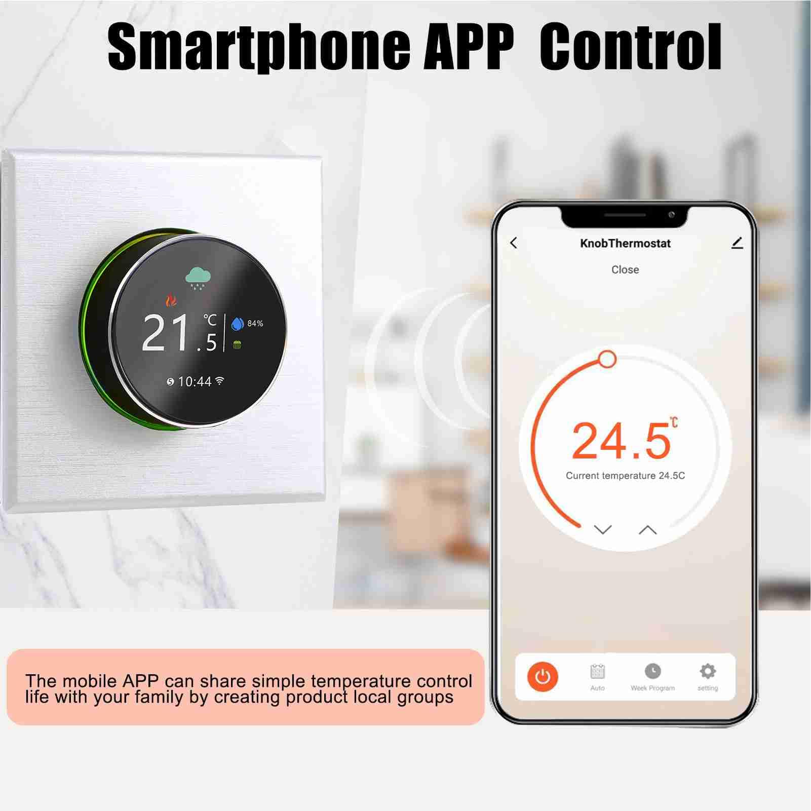 Wakects Termostato Intelligente WiFi con Controllo Remoto tramite App per Smartphone, Riscaldamento dell'Acqua, Automazione Domestica