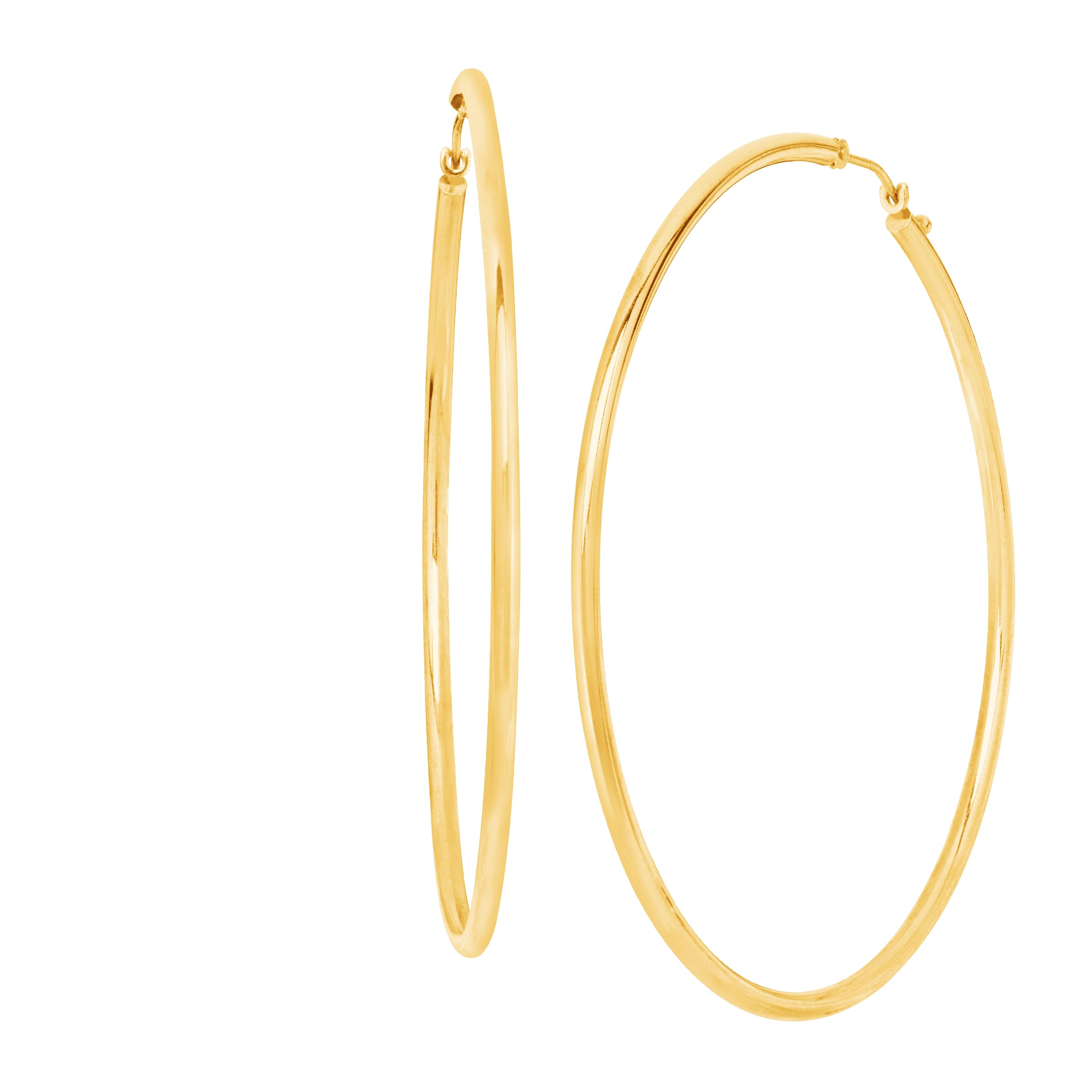 Welry Round Hoop Earrings for Women 14K Yellow Gold Jewelry Gift Idea 60mm