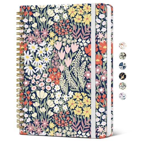 Image of Taja Spiral Lined Journal for Women, Pretty Hardcover Journal Notebook, A5