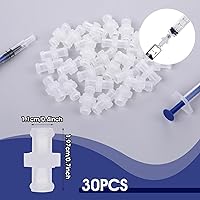 Vista 2 de Paquete de 30 adaptadores de jeringa Luer Lock – Conectores de transferencia hembra transparentes para botellas, jeringas, uso industrial