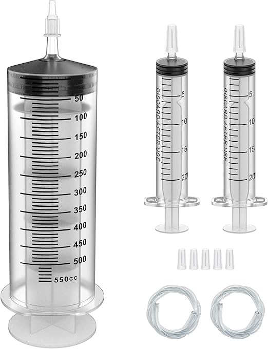 500ML Extra Large Syringe and 2 Pack 20ML Plastic Syringes