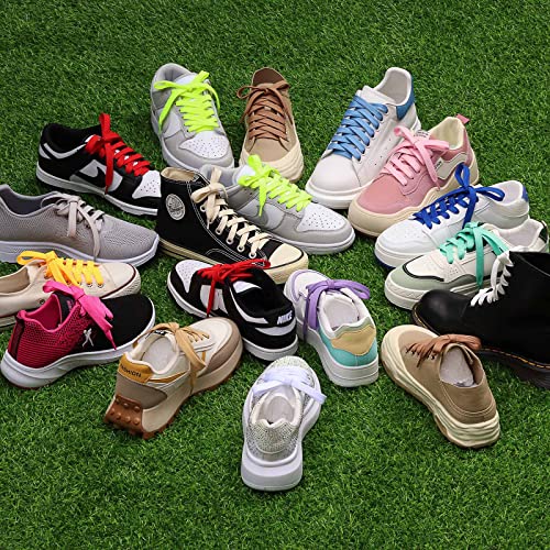 Booyckiy [2 Pairs Flat Shoelaces For Sneakers, 2/5" Wide Shoe Laces Navy Blue 48 Inch(122Cm) #TOP3