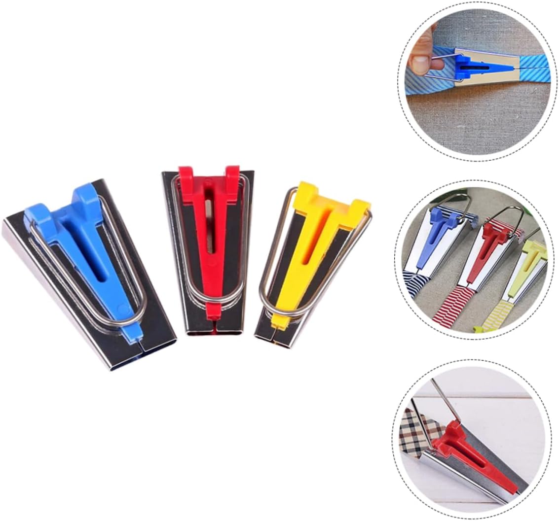 OSALADI 2sets 3pcs Fabric Bias Tape Maker Set Easy DIY Binding Tools for Quilting Sewing Durable Accessories for Patchwork Napkins Bags and Scarves Precise 3pcs*2