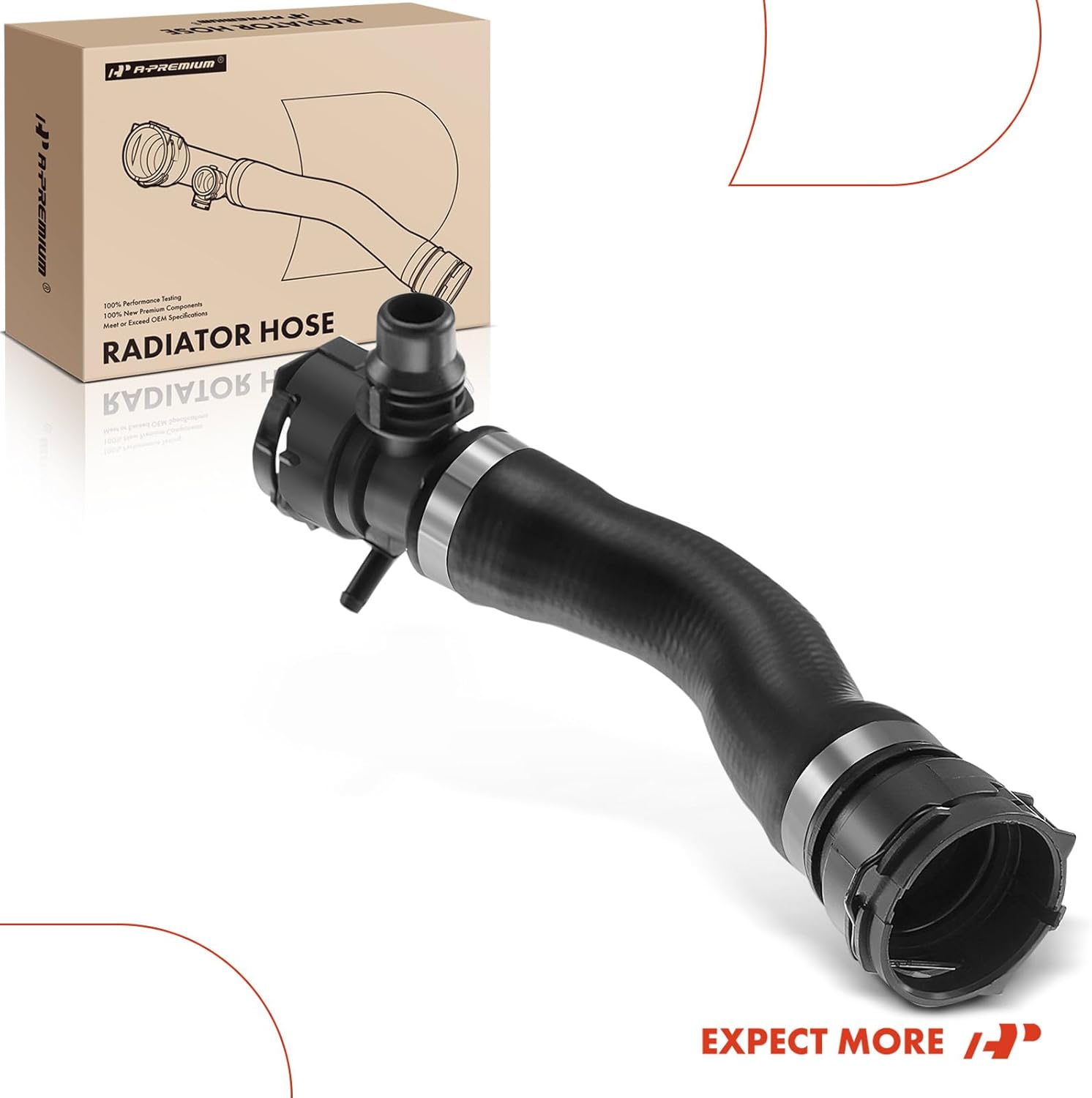 A-Premium Upper Radiator Coolant Hose Compatible with BMW F10 528i 2012-2016, 528i xDrive 2012-2016, L4 2.0L Petrol Sedan, Replace# 17127619684