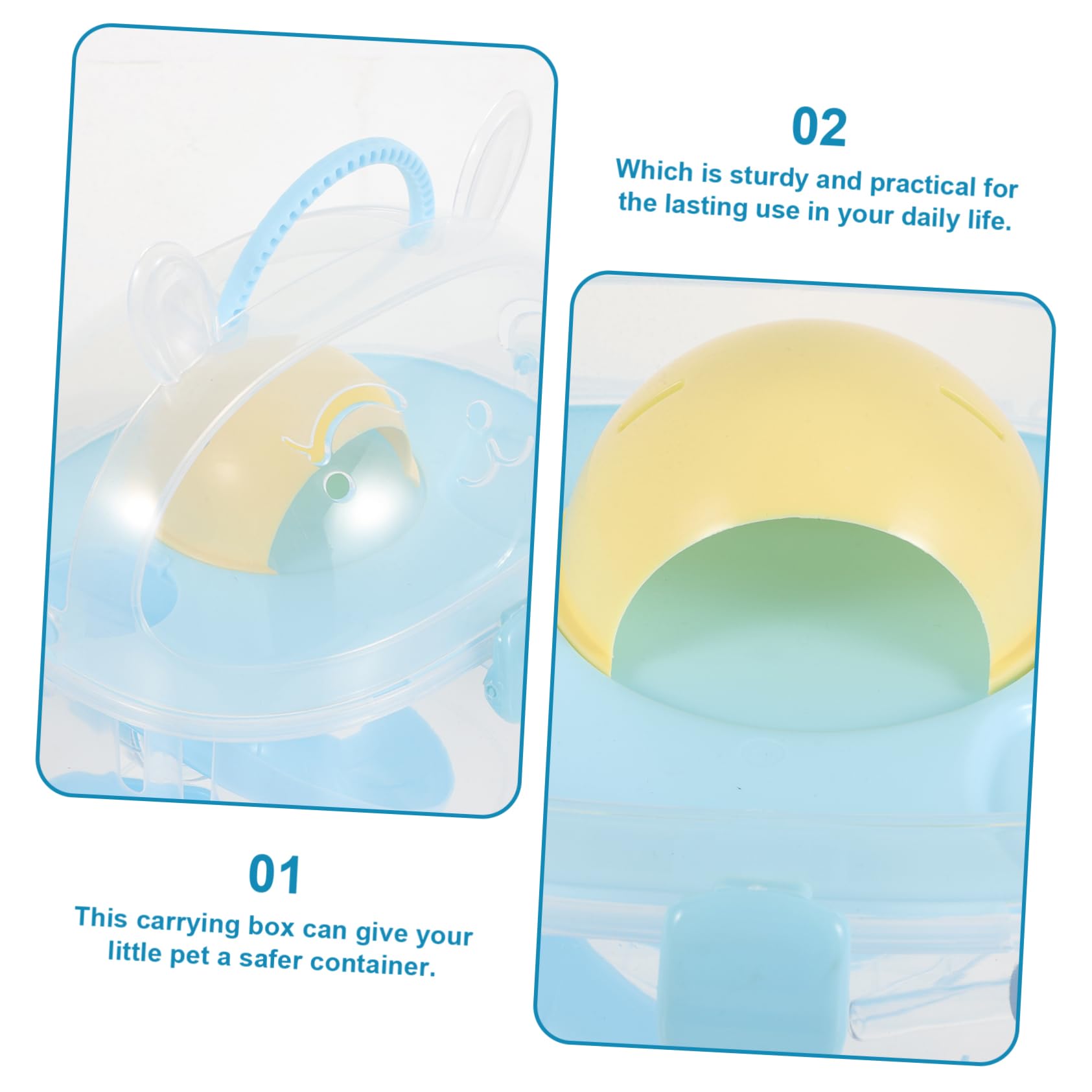 Happyyami Travel-Friendly Hamster Cage Portable Carrying Case and Comfortable for Small Animals Go