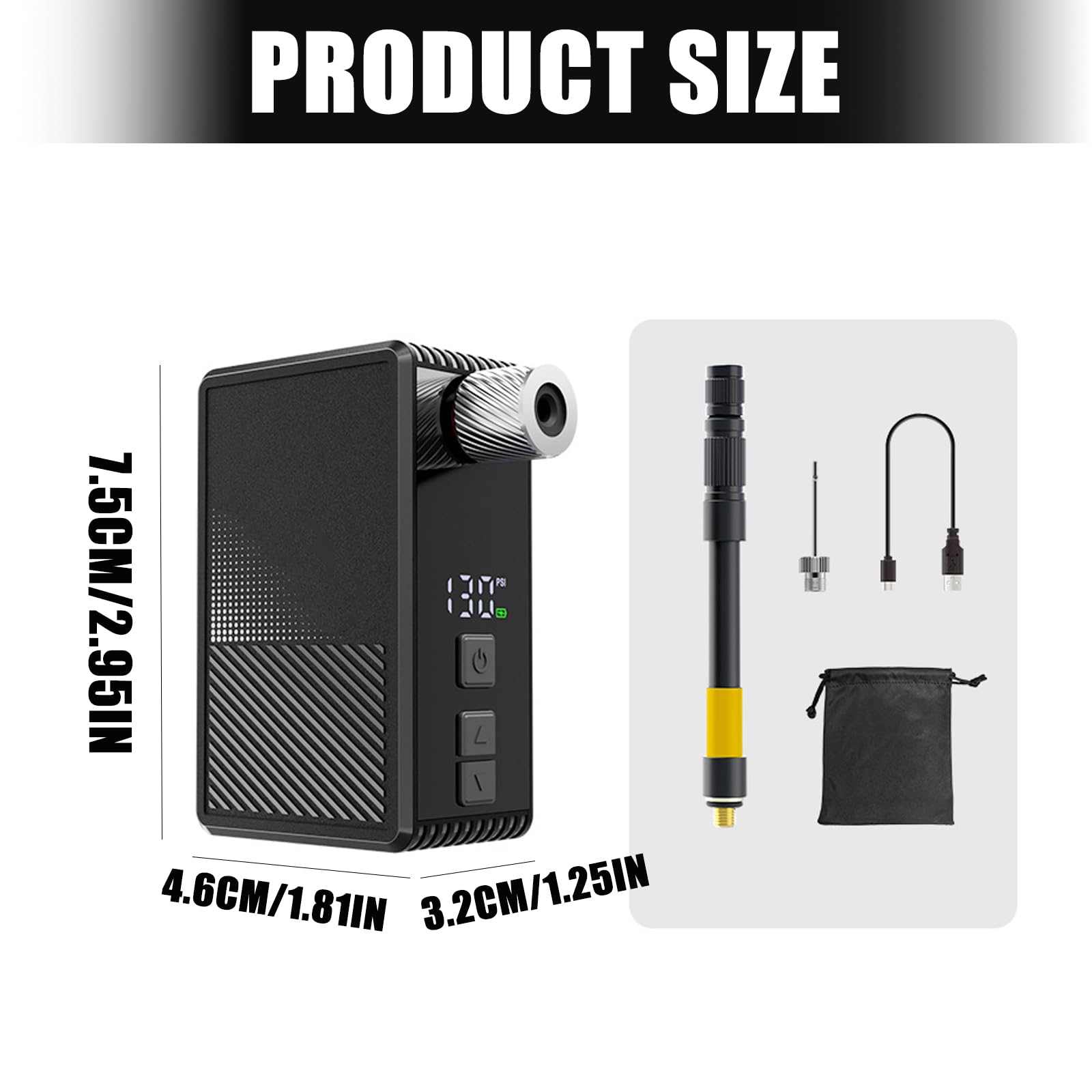 Compatti Dimensioni Da Viaggio Accessorio Ciclismo Gonfiaggio Rapido Bici Pompe Ad Aria Elettrica Bici Pompe Elettriche 130PSI Uscita Pompe Elettriche per Bici
