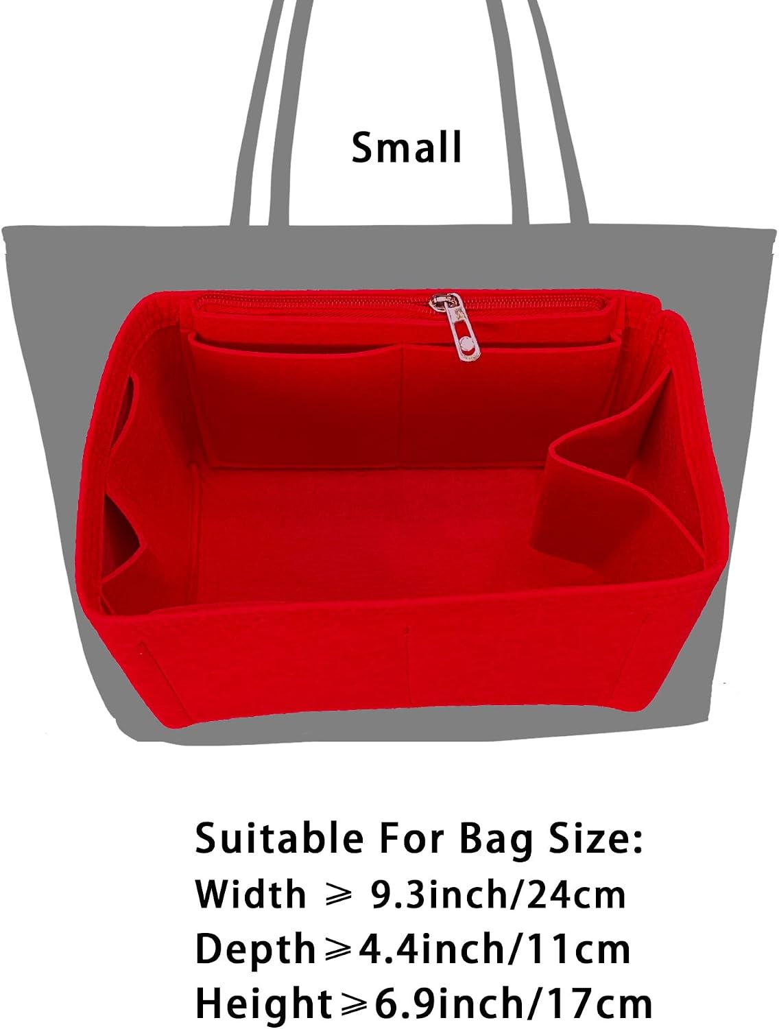Felt Purse Organizer Insert, Lightweight Multi Pocket Shaper image 4
